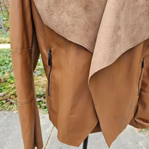 Bagatelle Brown Faux Leather Jacket For Women, Size L, Pre-owned - Picture 5 of 9